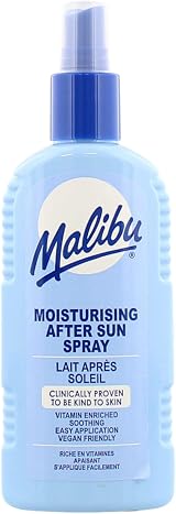 Malibu After Sun Care Spray Cooling Soothing Hydrating Aloe Vera Vitamin E 200ml