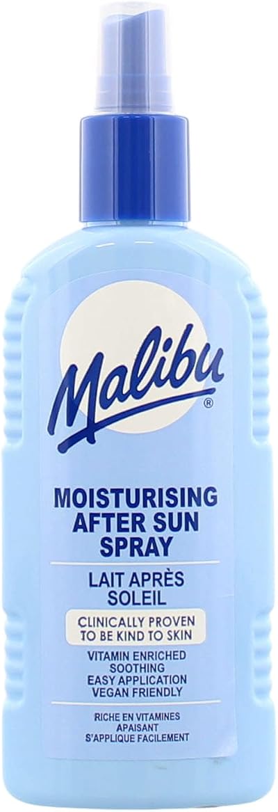 Malibu After Sun Care Spray Cooling Soothing Hydrating Aloe Vera Vitamin E 200ml