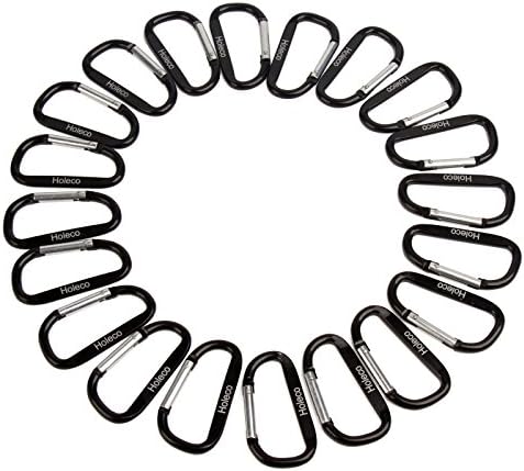 3” Aluminum Carabiner D Shape Buckle Pack,Keychain Clip, Spring Snap Key Chain Clip Hook Buckle,20pcs,By Holeco