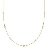 Ross-Simons Pure Collection 0.20 ct. t.w. Diamond Station Necklace in 14kt Yellow Gold