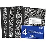 Roaring Spring Hard Cover Composition Book, 9 3/4" x 7 1/2", 5x5 Graph Ruled, 80 sheets 4/pk