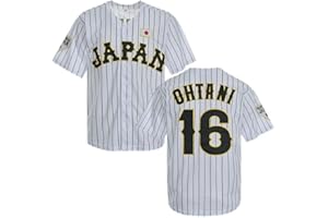 Kynkow Youth #16 Ohtani Hip Hop Short Sleeves Japan Baseball Jerseys White Black Stitched