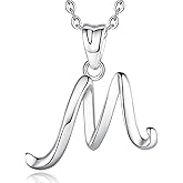 EUDORA Sterling Silver Initial Necklaces for Women, Classic 26 Letter Neckless Gifts for Girls, Sister, Mother Daughter, 18 inch Chain
