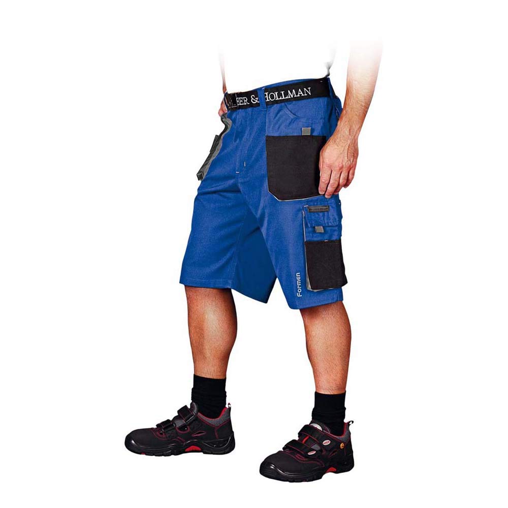 Leber&Hollman LH-FMN-TS_NBSL Formen Protective Short Trousers, Blue-Black-Grey, L Size
