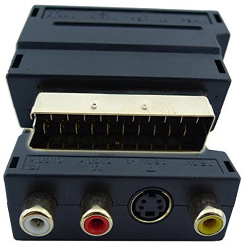 RGB Scart 20 Pin Male to 3 RCA AV Female + S Video Adapter Converter by Atomic Market