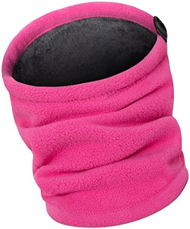 Noorcamp Winter Double-Layer Fleece Warmer Beanie Hat Face Mask Neck Gaiter (Rose)