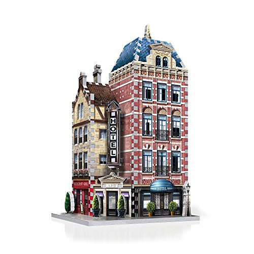 Wrebbit3D Hotel 3D Puzzle | Urbania Collection | 295 Jigsaw Puzzle Pieces | Charming and Unique Streetscape of a Small Town