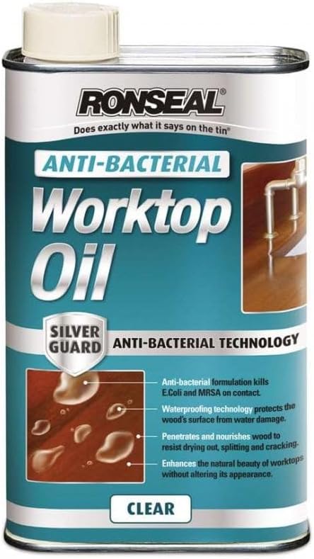 Ronseal ABWO1L 1 Litre Anti-Bacterial Worktop Oil Food Safe Wood Finish