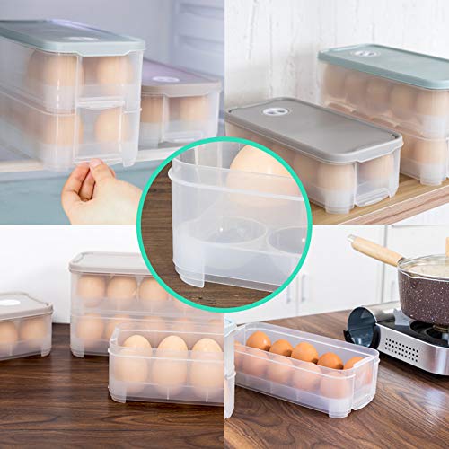 HANSGO Egg Holder, DeviledDispenser Container Egg Tray with Lid for 20 Small Eggs Egg Carrier Box