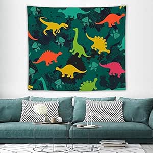 N\A Conjunto de Dinosaurio Animal Tapices de Camuflaje Verde Tapiz para