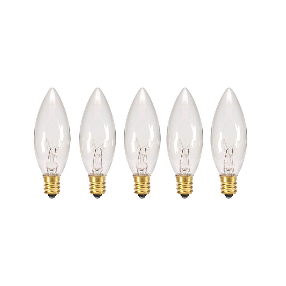 Replacement Light Bulbs for Electric Candle Lamps 7 Watt, Clear, Pack