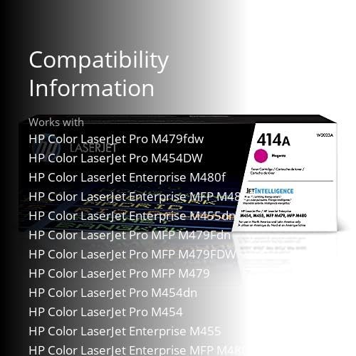 HP 414A Magenta Toner Cartridge | Works with Color LaserJet Enterprise M455dn, MFP M480f, Pro M454, MFP M479 Series | W2023A