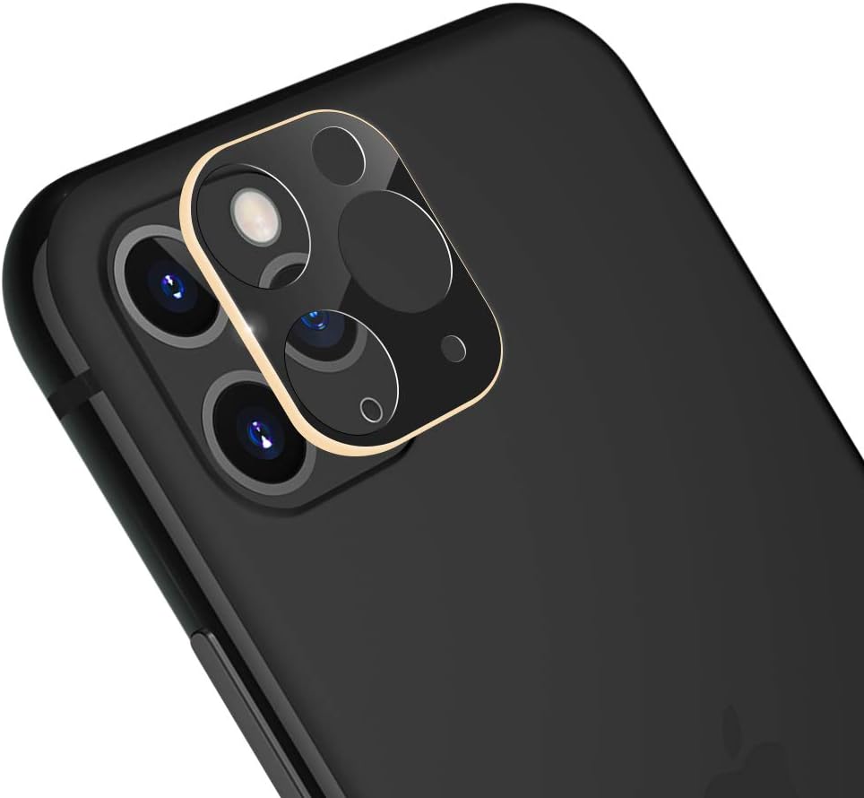 Olycism Compatible for iPhone 11 Pro 5.8 / iPhone 11 Pro Max 6.5 Camera Protector High Definition Protective Anti Scratch 3D Full Coverage Camera Tempered Glass Lens Protector Film Gold
