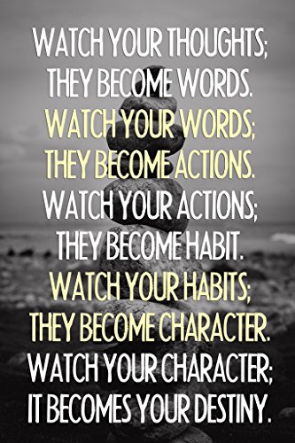 Watch Your Thoughts Buddha Quote Motivational Poster 12×18