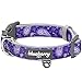 Blueberry Pet Soft & Comfy Paisley Flower Print Neoprene Padded Adjustable Dog Collar, Violet, Large, Neck 18