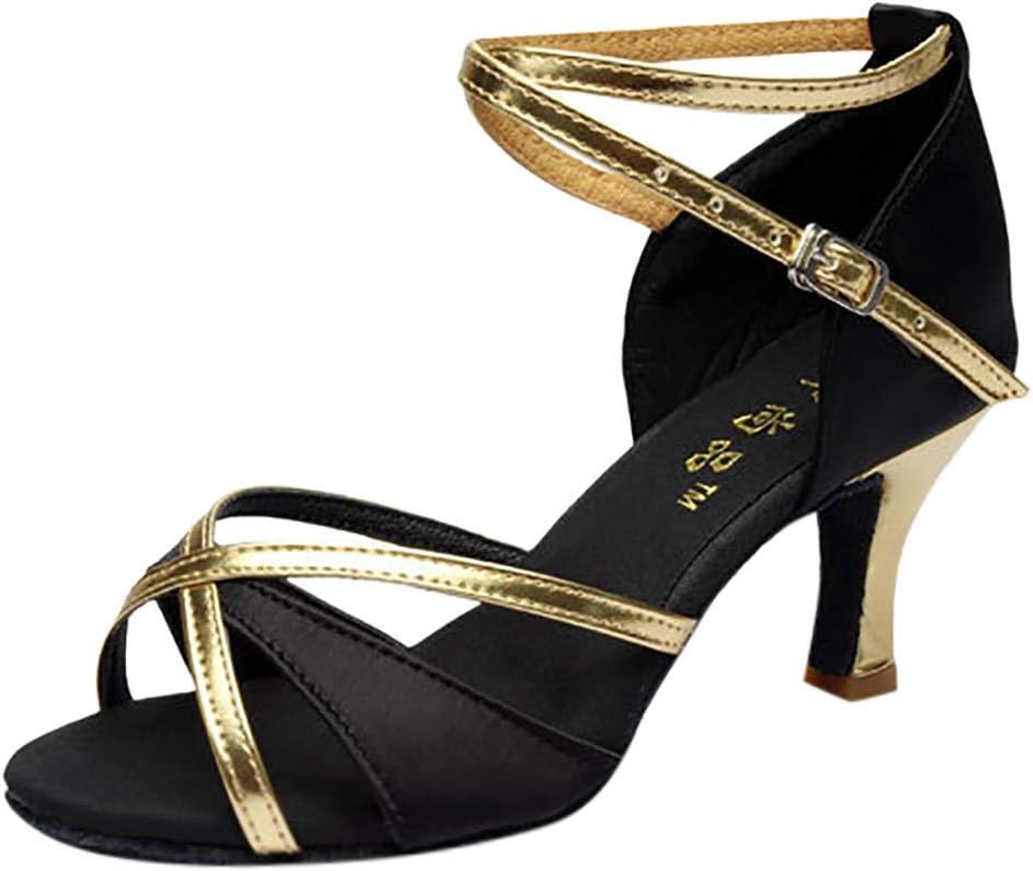 Lurryly Girl Latin Dance Shoes Med-Heels Satin Shoes Party Tango Salsa Dance Shoes 2019Clearance