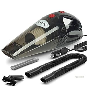 WOSCHER 1612 Waterproof Car Air Pump Vacuum Cleaner for Deep Cleaning, Hand Held Car Vacuum with 100W Vacuum Motor…