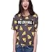 vadim Women's Tops Pizza Letters Print T shirt Cute Cake Short Sleeve Size Large DT172