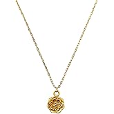 Cykdohy Dainty Gold Peony Flower Pendant Necklace for Women Delicate Trendy Birthflower Choker Statement Floral Adjustable Chain Necklaces Jewelry for Mother Wife Sister