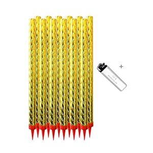 12 Stück je 25 cm Länge h2i „XXS“ Pack Eissterne Eisfontäne Sprühkerze für Verlobung-Hochzeit-Geburtstag Jugend-Party-Tisch-Feuerwerk Deko für Kuchen Torten Flaschen + unser h2i & eissterne Feuerzeug