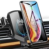 TOZO Wireless Car Charger Motor Clamping Silent Mount Holder Auto Sensing Fast Charging for iPhone Xs/XR/Xs Max/X/10/8/8 Plus, Samsung Galaxy S8 S8 S9 S9 S10 S10 Note 8, 9 Black
