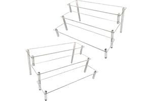Gonice Acrylic Clear Display Riser, Cupcake Stand, 3 Tier 2 Pack Display Stand for Funko POP Collections, Cosmetic, Perfume O