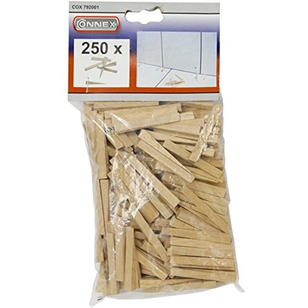 Connex COX792001 Tile Wedges of Beech Wood, Beige, Set of 250 Piece
