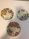 Garden Themed Cement Stepping Stones with Sayings (3 Pcs Set)