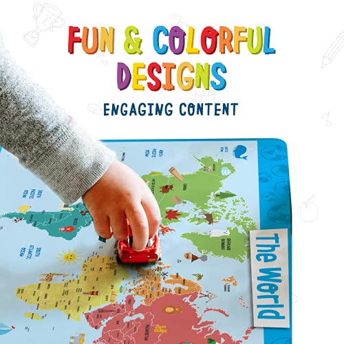 merka Educational Placemats for Kids Solar System, Human Body Chart