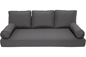 FSJITF Patio Twin daybed Cover,for Outdoor Wooden Hammock Furniture SunBed 6-Piece Set Mattress Bolster Cushion Pillow Slipcover,Waterproof Fade Resistant Fabrics,Cover Only