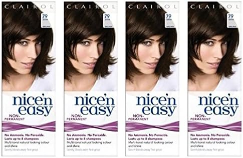 Clairol Nice N' Easy Hair Color #79, Dark Brown (Pack of 4) Uk Loving Care + FREE Schick Slim Twin ST for Sensitive Skin
