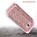 LONTECT Compatible Galaxy S8 Case Luxury Glitter Sparkle Bling Heavy Duty Hybrid Sturdy High Impact Shockproof Protective Cover Case for Samsung Galaxy S8, Shiny Rose Gold