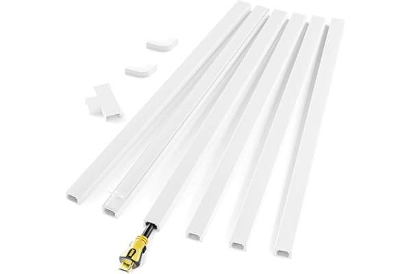 Delamu Cable Management Concealer, 85in Cord Cable Organizer, One-Cord Cord Covers for Wall, Paintable Cord Cable Hider, Cabl