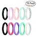 JINGRAYS 10-Pack Silicone Wedding Ring for Women, Silicone Rings Wedding Bands Thin and Stackable Durable Comfortable Antibacterial Rubber Rings Band,Singles 2.7mm Width,Size 5-9