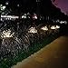 Garden Solar Lights Outdoor- 2 Pack Solar Powered Decorative Stake Landscape Light-DIY Flowers Fireworks Stars for Walkway Pathway Backyard Christmas Party Decor