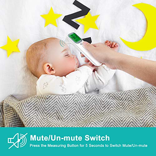 Vibeey Thermometer for Adults, Touchless Forehead and Ear Thermometer for Fever, 4 Modes Digital