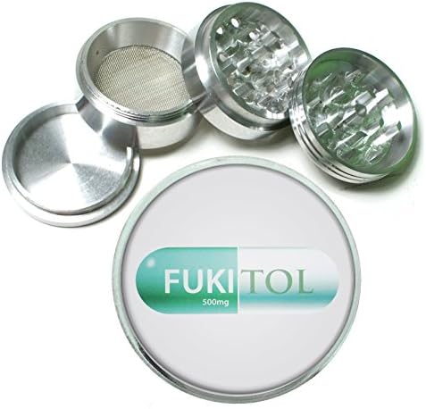 Fukitol Prescription Pill Funny 4Pc Aluminum Tobacco Spice Herb Grinder