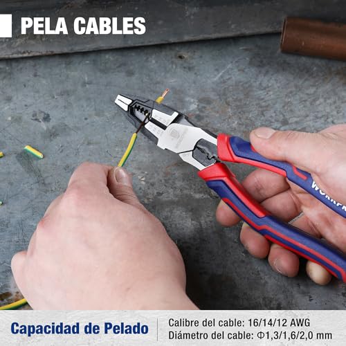 WORKPRO Universal Pliers, 5 in 1 Multifunctional Pliers with Wire Stripper, Wire Cutter, Professional Wire Stripper, Chrome Vanadium Steel, with Non-Slip Handle | Multifunctional Chrome Vanadium Steel Pliers with Wire Stripper, Cutter and Non-Slip Handle for Electricians