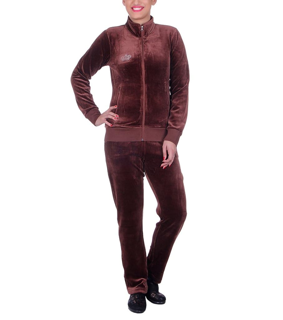 vivid bharti style collar cotton velvet/shearing tracksuit