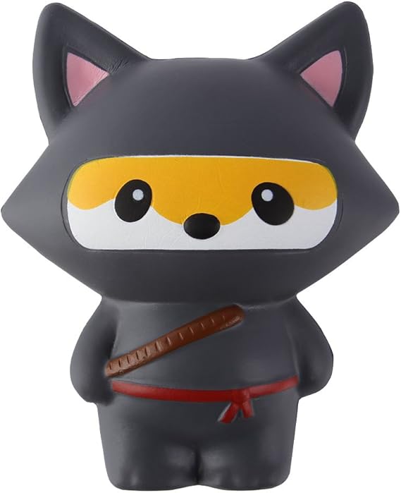 Anboor Squishies Ninja Fox Squishy Slow Rising Squeeze Toy Kawaii