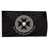 Cayyon Black Templars Flag Banner Outdoor Indoor Decoration Flag 3x5Feet Double Stitched Polyester with Brass Grommets