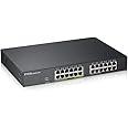 ZYXEL 24 Port PoE Switch Gigabit Ethernet Smart (GS1900-24EP) - Managed, with 12x PoE+ @ 130W, Rackmount, Limited Lifetime Protection