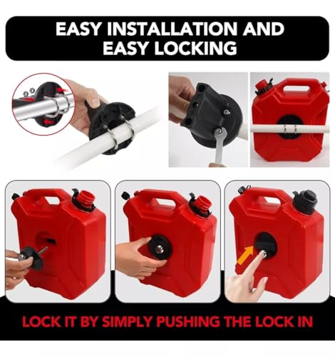 Bidón de Gasolina 5 Litros, Bidón de Gasolina para Moto, 5L Tanque de 1.3 Galones Contenedor de Gas Portátil, Con Cerradura y Llave