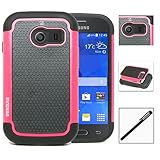 Samsung Galaxy Ace Style / SM-G310 / S765C Case, INNOVAA Smart Grid Defender Armor Case W/ Free Screen Protector & Touch Screen Stylus Pen - Pink