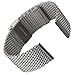 Geckota Classic Milanese Mesh Stainless Steel Watch Strap Satin Silver, 20mm