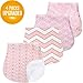 Baby Burp Cloths Set for Girls Premium 100% Organic Cotton Absorbent Triple Layer Towels Burping Rags Pads for Newborns, Baby Shower/Registry Gifts
