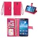 IZENGATE Executive Premium PU Leather Wallet Flip Case Cover Folio Stand for Samsung Galaxy Mega 6.3 (I9200) (Deep Rose Pink)