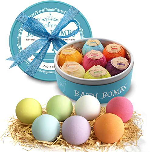 Aofmee Bath Bombs, Lush Fizzies Spa Kit Perfect for Moisturizing Skin, Birthday Valentines Mothers Day Anniversary Christmas Gifts Idea for Women, Wife, Girlfriend, Her