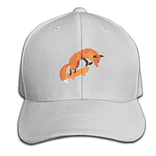 Cool Fox Play Skateboard Adjustable Baseball Caps Unstructur