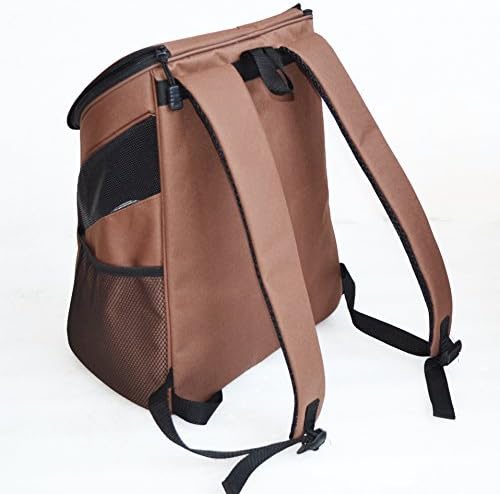 Maxmer Pet Carrier Mesh Pup Dog Backpack Top Opening Soft-sided Strap Outdoor Travel Backpack for Dogs and Cats Coffee Small
